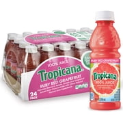 Tropicana Ruby Red Grapefruit 100% Juice, 10 fl oz Bottles, 24 Count