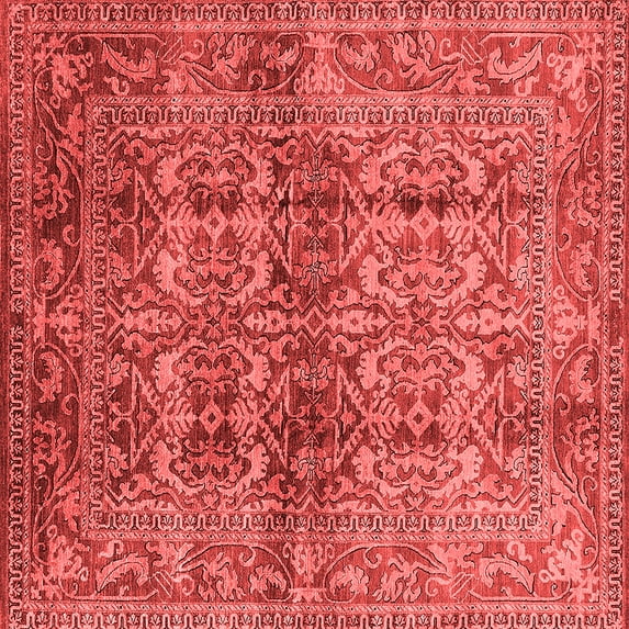 Ahgly Company Indoor Square Oriental Red Traditional Area Rugs, 3' Square