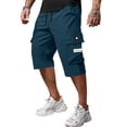 thumbnail image 2 of ADSSDQ Cargo Shorts for Men Stretch Waist Below The Knee Long Shorts Relaxed Fit Hiking Capri Short Mulit Pockets Royal Blue 2XL Sweat Shorts, 2 of 4