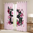 thumbnail image 2 of Erosebridal Girls Monogrammed B Black Out Curtains, Princess Floral Curtains Pack of 2 (42x63 Each), 2 of 6