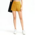 thumbnail image 1 of Pantalones cortos para correr para mujer, para entrenamiento, atletismo, gimnasio, yoga, con bolsillos para teléfono, amarillo, 10/XL,:;:;, 1 of 5