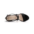 thumbnail image 4 of BLISSFUL STEP Women's Open Toe Cross Strap Mid Block Heel Sandals Black 9, 4 of 8