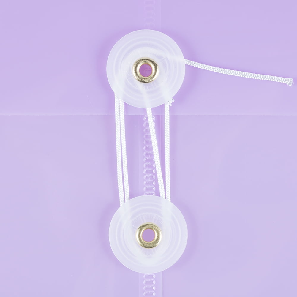 JAM Plastic Envelopes, 9.75" x 14.5", Lilac Purple, String Close, 12 Per Pack