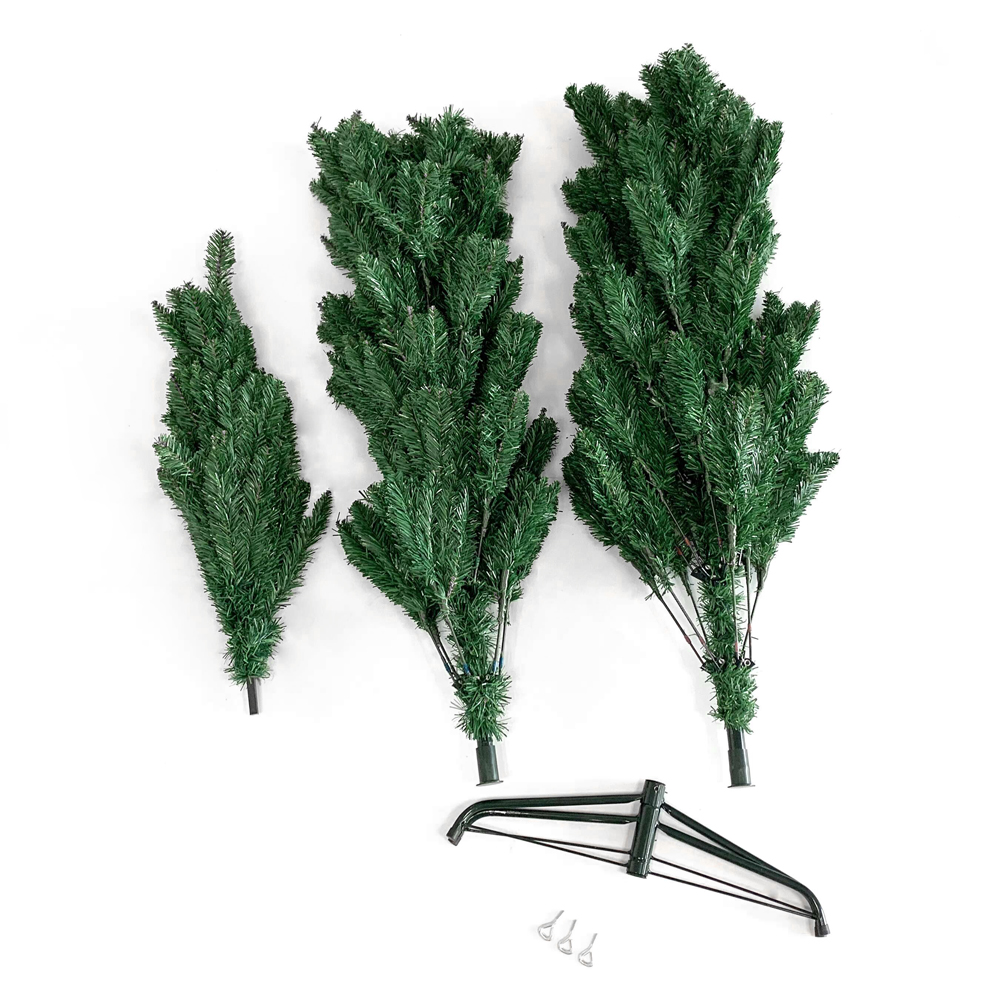 7.5ft Pointed PVC Pen Holder Christmas Tree, 1075 Branches with Iron Feet, Easy Assemble Holiday Decor
