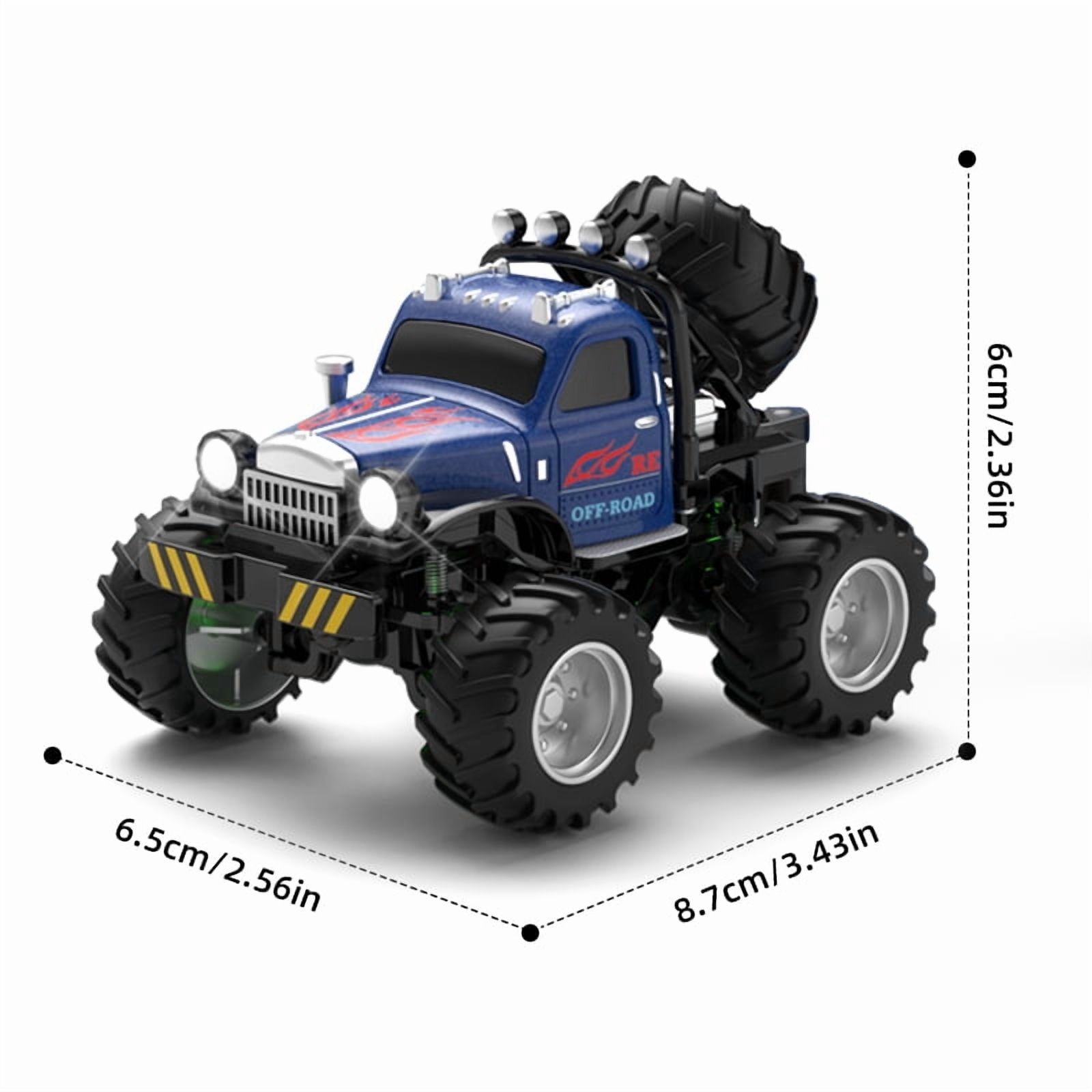 Mini RC Truck, 1/64 Scale Mini Remote Control Car 2.4Ghz & APP Remote Control, Rechargeable Alloy Shell Mini RC Cars with Lights, Speed/Steering Adjustable
