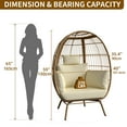 thumbnail image 6 of Dextrus Adult Metal/Rattan Egg Hanging Chair with Stand Cushion, Beige, 6 of 6