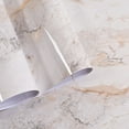 thumbnail image 3 of WONESZ PVC Glossy Marble Contact Paper Vinyl Peel And Stick Waterproof White Marble Wallpapers Stickers for Kitchen Cabinet/Countertop, 3 of 4