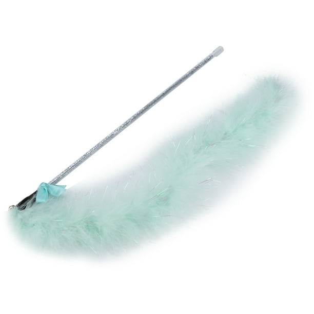 Juguete De Juguete Para Gatos, Juguetes Interactivos De Plumas De Gato No Tóxicos De Hadas Para Jugar Al Ejercicio De Persecución Para Gatitos De Gatos De Interior Cergrey Pluma de seda plateada verde