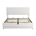 thumbnail image 3 of Yesfashion Full Size/Queen Size Lift Up Storage Bed with Hydraulic System And 16-Color LED Light, Modern Platform Bed Frame with Sockets And USB Ports for Boys Girls Teens, 3 of 9