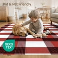 thumbnail image 4 of ODIKA 4'x6' Washable Area Rug Stain Resistant, Low Pile, Easy Care Buffalo Plaid Gingham Check With Country Farmhouse Tartan Motif for Dorm Room, Small Living, 4 of 7