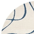 thumbnail image 3 of SAFAVIEH Florida Tamzen Abstract Shag Area Rug, Cream/Blue, 5' x 5' Round, 3 of 5