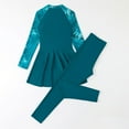 thumbnail image 5 of HXWCHs Modest Zip Swim Set - Two-Piece, Long Sleeve Pants Sun Guard Outfit Green M, 5 of 8