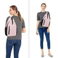 thumbnail image 6 of Mosiso Sling Backpack, Multipurpose Crossbody Shoulder Bag with Front Buckle Pouch&Reflective Strip For Hiking,Travel,For Women Men,Pink, 6 of 7