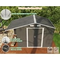 thumbnail image 5 of Jocisland 10.6x6.8x6.3 ft Outdoor Storage Shed, MetalOpen Outdoor Shed with Sliding Doors Two 4-Pane Windows, for Wood Storage, Dark White/Grey, 5 of 8