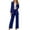 Blue, variant on qolati Women Suit Two Piece Outfit Long Sleeve Business Casual Blazer Jacket with Wide Leg Dress Pant Suit Set for Work