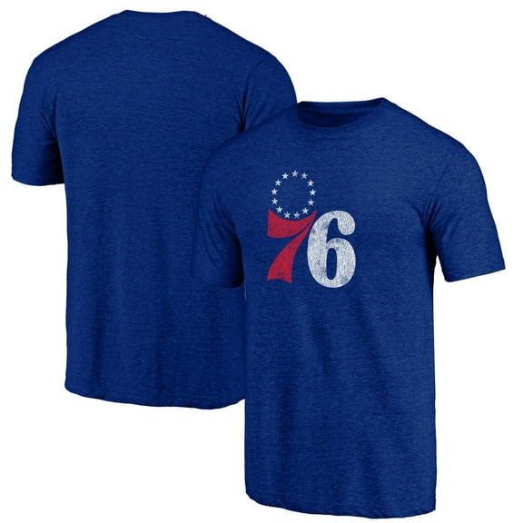 Men's  Royal Philadelphia 76ers Distressed Tri-Blend T-Shirt