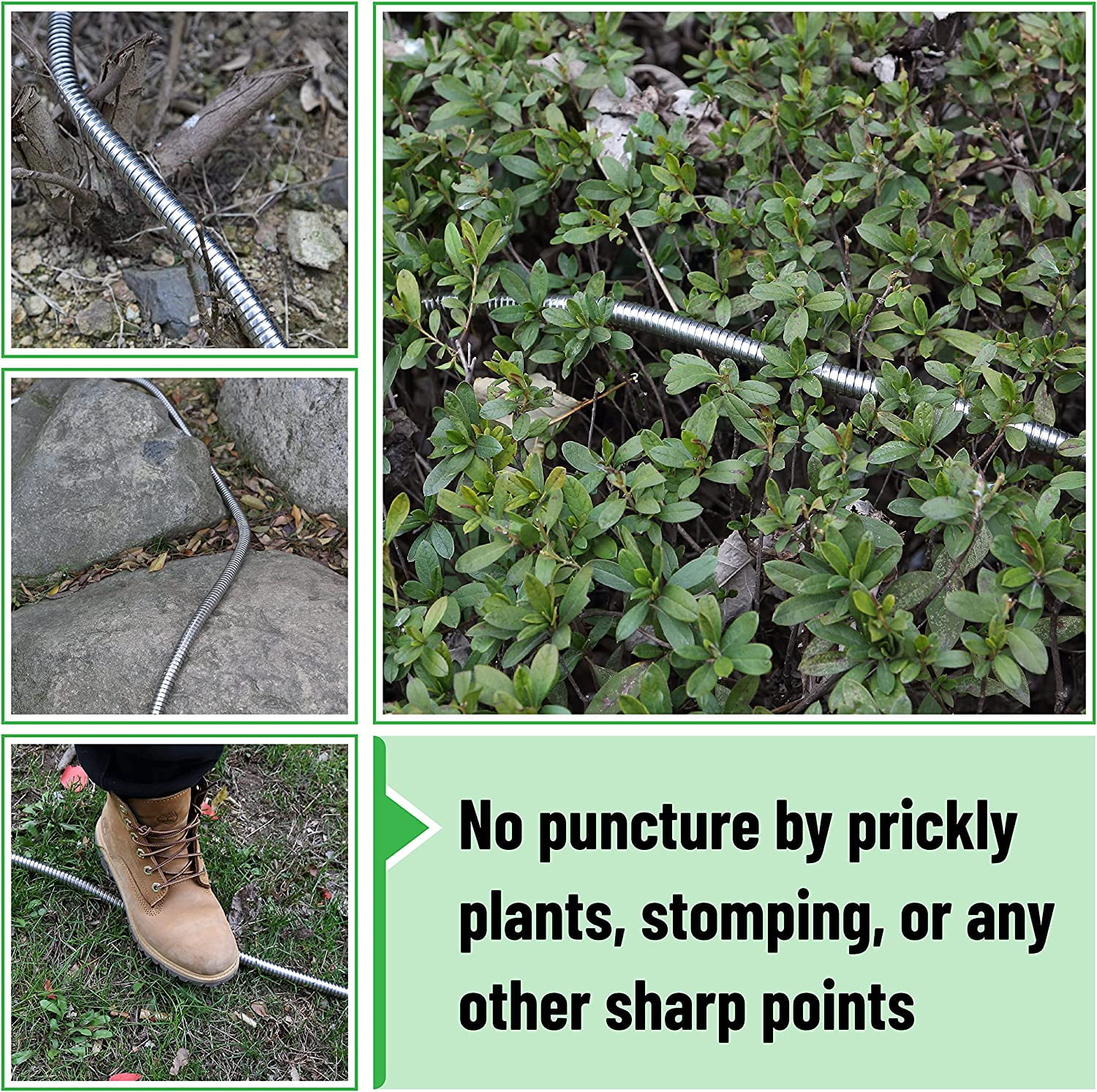10 Feet Heavy-Duty Stainless Steel Garden Hose with No Kink Design