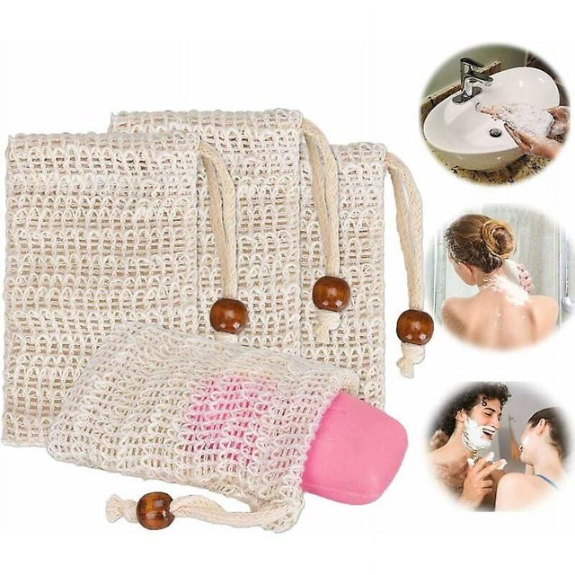Bolsa de jabón 4 piezas de jabón de sisal para masaje de ducha exfoliante Sincero