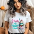 thumbnail image 2 of Jesus The Sweetest Name I Know T-Shirt for Women, Christian Graphic Tee, Light Pink, Size L, 2 of 6