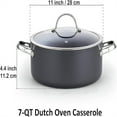thumbnail image 4 of "Cast Iron Enameled Dutch Oven Pot with Lid for Bread Baking, Bread Oven, 6 Quart, Blue ", 4 of 4