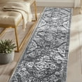 thumbnail image 2 of MeyJey Boho Indoor Hallway Runner Rug 2'x8', Oriental Non Slip Machine Washable Area Rug Distressed Vintage Floor Carpet for Bedroom Kitchen Dinning/Living/Laundry Room, Gray, 2 of 14