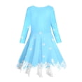 thumbnail image 5 of Tfken Christmas Dress For Little Girls Child Soft Long Sleeve Crew Neck A-Line Comfortable Snowflake Print Light Blue Dresses Size 10-13 Years, 5 of 5