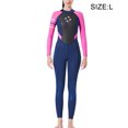 thumbnail image 3 of Maillot de Bain 3MM Multicolore Col Rond une Pièce Manches Longues Fermeture Éclair Ensemble 3MM Multicolore Élastique Ajustable Vêtements de Bain Rose L, 3 of 7