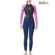 thumbnail image 2 of Traje de baño multicolor cuello redondo de una pieza manga larga snorkel juego ajustable elástico traje de baño traje de baño 3mm rosa l Yuarrent OD017102-07, 2 of 7