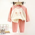 thumbnail image 2 of yboeqw Girl's Fall Winter Outfits Set Cute Print Long Sleeve T-Shirt Top Pants Toddler Girls Casual 2 Piece Set for Everyday Clothing,Size 6-12 Months, 2 of 4