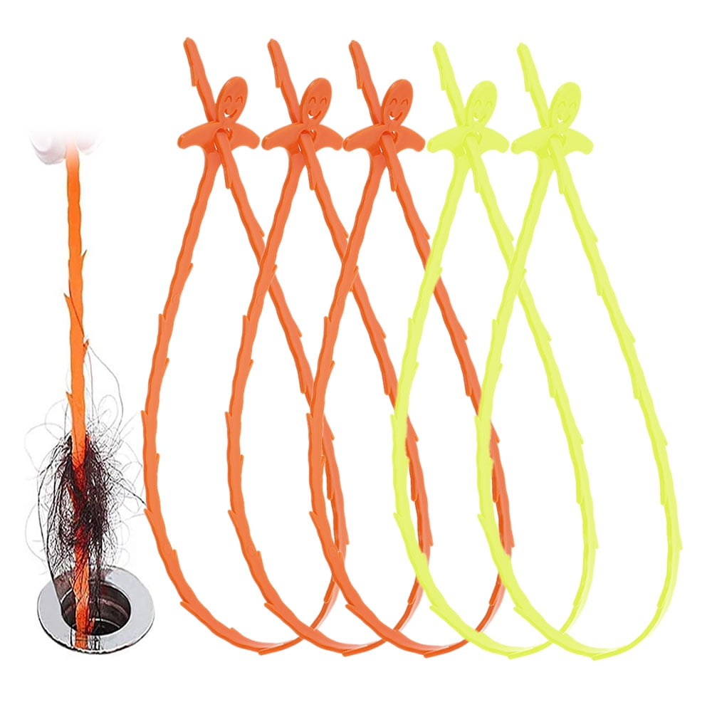 5 Pack Sink Snake Drain Clog Remover, 20 Inch Flexible Plumbing Snake Drain Auger for Shower Kitchen Sink, Sewer Bathroom Tub Toilet Clogged Drains Pipe Cleaning