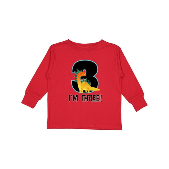 Inktastic 3rd Birthday Dinosaur Party Boys Long Sleeve Toddler T-Shirt