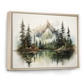 thumbnail image 2 of Designart "Dreamscape In Watercolor Mountains" Landscape Mountains Floater Framed Canvas Art Print, 2 of 5
