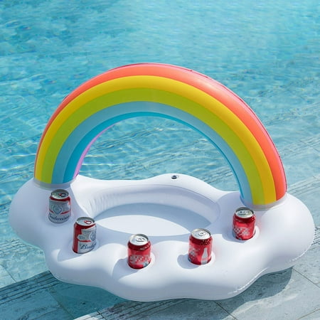 galleggiante insalata portabibite gonfiabile bevanda arcobaleno bottiglie tazza aihome floating serving