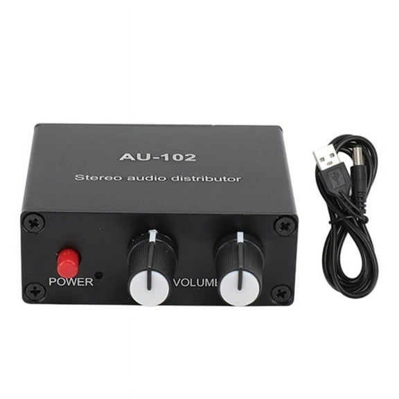 2 Channel Sound Amplifier 1 Input 2 Output 3.5mm Alone Control Stereo Sound Distributor Sound Preamplifier