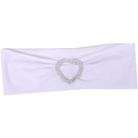 Spandex Stretch Heart Decor Wedding Party Banquet Chair Cover Sash