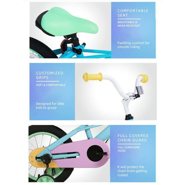 JOYSTAR Macarons Kids Bike for Girls Ages 4 7 with Training Wheels 16