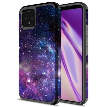 Google Pixel 4 XL Case, Kaesar Slim Hybrid Dual Layer Shockproof Hard Cover Graphic Fashion Cute Colorful Silicone Skin Cover Armor Case for Google Pixel 4 XL (Star Dust)