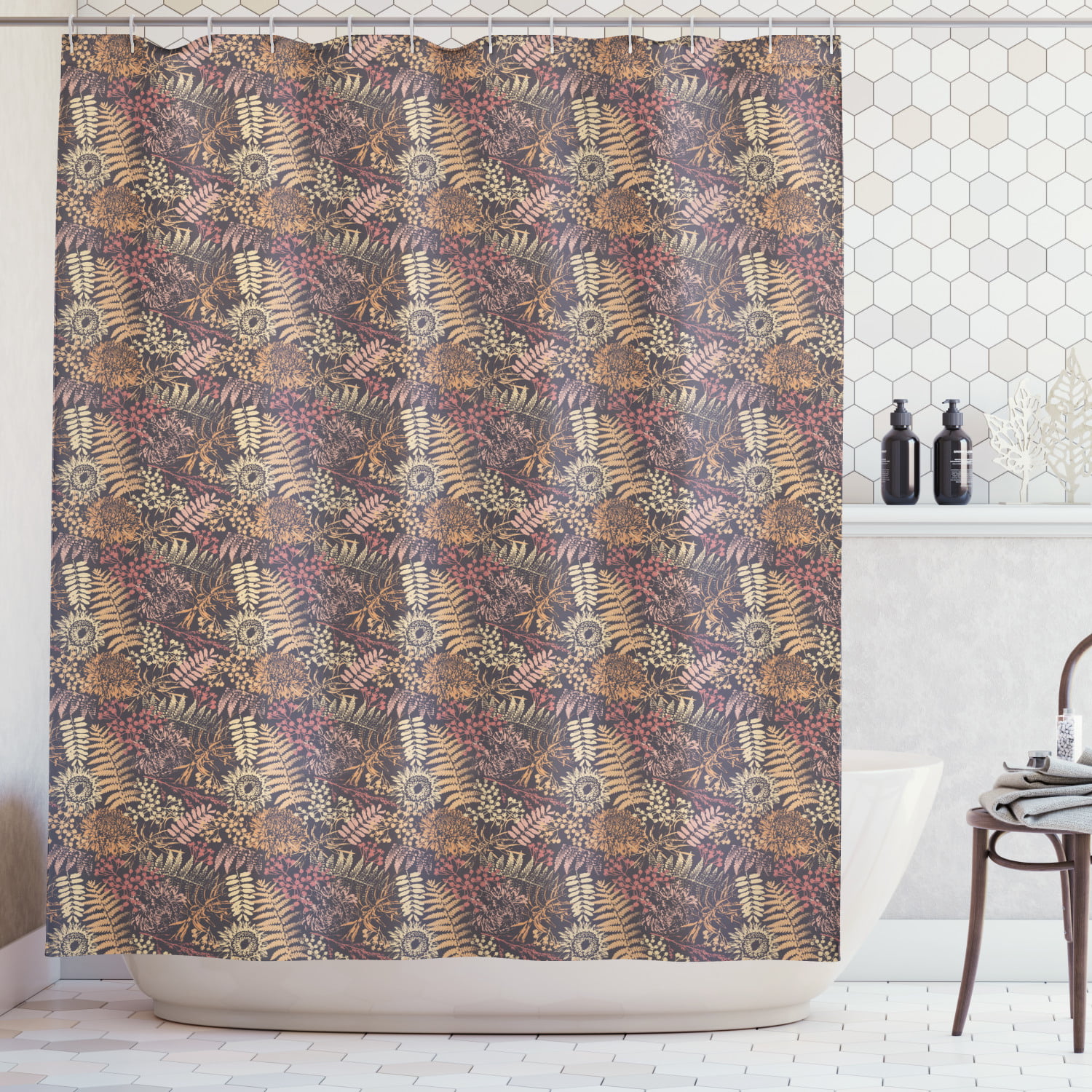 Grunge Pattern Shower Curtain Fabric Decor Set with Hooks 4 Sizes Ambesonne 