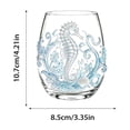 thumbnail image 2 of Ocean Marine Animal Printed Egg Shaped Stemless Glass Tumbler, Sea Creature Pattern Clear Drinking Cup, Coastal Nautical Glassware For Water Juice Wine Home Bar Decor, 2 of 8