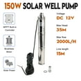 thumbnail image 2 of 3-Inch Solar Bore Pump, 12V 150W, MPPT Screw, Submersible, Deep Well Stainless Steel, 2 of 10