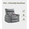 thumbnail image 5 of Luku Oversized Manual Recliner, PU Leather Recliner Chair with 1.5X Sponge Filling and Easy Recline Mechanism, Comfort Lazy Chair for Living Rooms and Bedrooms, 5 of 9