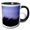 Black/White, variant on 3drose, Image of Blur of Blue and Violet Stripe Sky with Black Foreground, 15oz Mug