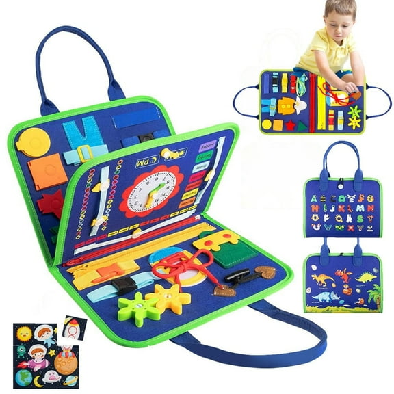 DESIN Busy Board Montessori Toys Busy Book Gift for 1 2 3 4 Year Old Toddler Sensory Board Travel Toys