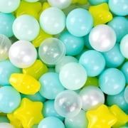 Auksay Ball Pit Balls for Babies 100pcs,Crush Proof Plastic Ball Pit Balls for Toddlers with Zip Storage Bag,Phthalate and BPA Free Kids Play Balls for Ball Pit,Kids Play Tent,Kiddie Pool,Gift-Green