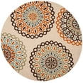 thumbnail image 2 of SAFAVIEH Veranda Axum Geometric Indoor/Outdoor Area Rug, 5'3" x 5'3" Round, Cream/Terracotta, 2 of 7