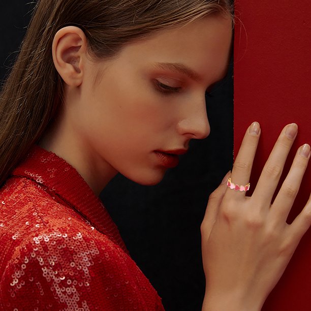 Y Anillo Ajustable Abertura De Moda En Forma De Corazón Para Mujeres Anillo Redondo Joyería Para Niñas Anillos