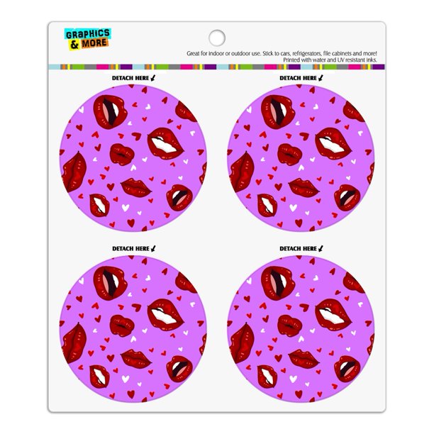 Luscious Red Lips Kiss Pattern Set Refrigerator Fridge Locker Vinyl