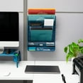 thumbnail image 5 of Mind Reader 4-Tier Vertical File Storage, Desktop Organizer, Wall Mount, Office, Metal Mesh, 12.5"L x 4"W x 16.5"H, Turquoise, 5 of 6