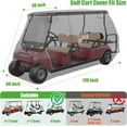 thumbnail image 7 of 10L0L 6 Passenger Golf Cart Cover for Yamaha Club Car EZGO 4+2 Person,420D Waterproof Rain Cover, Golf Cart Accessories, Black, 7 of 7