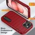 thumbnail image 2 of Case for iPhone 15 Plus/14 Plus, Heavy Duty Durable Military Grade Shockproof Protective Non-slip Kickstand Soft Silicone Hard PC 2 In 1 Hybrid Cover Case for iPhone 15 Plus/14 Plus, Red+Black, 2 of 9